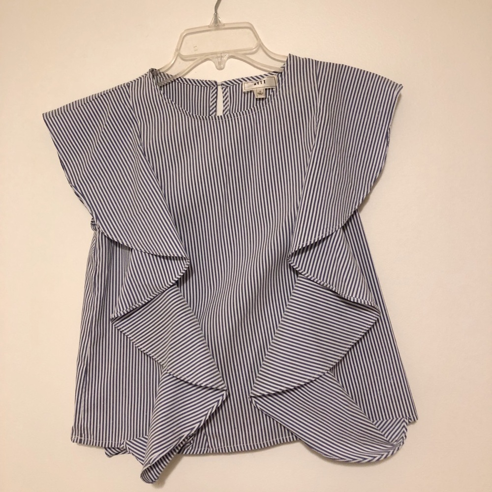 Navy and white striped top